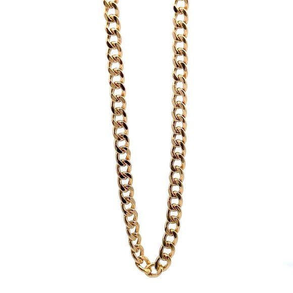 18K Gold Chain Curb Bracelet Size 7 inches